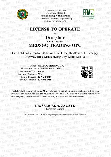 LICENSE TO OPERATE issued to MINTRADE CORPORATION.